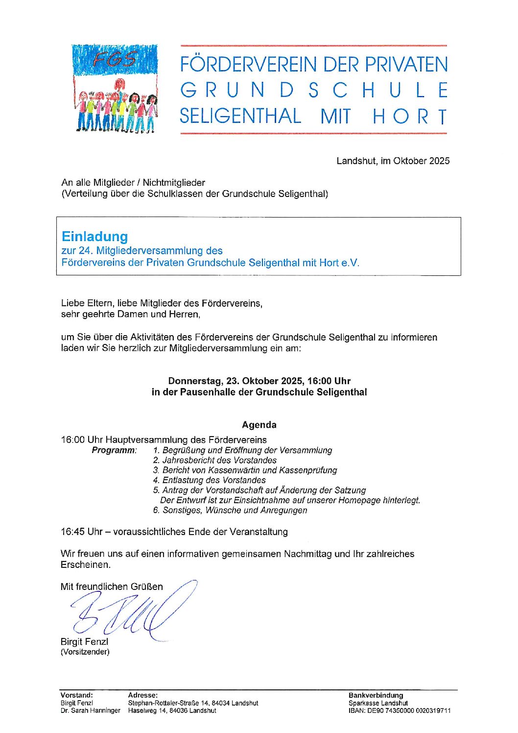 Einladung zur Jahreshauptversammlung 2025