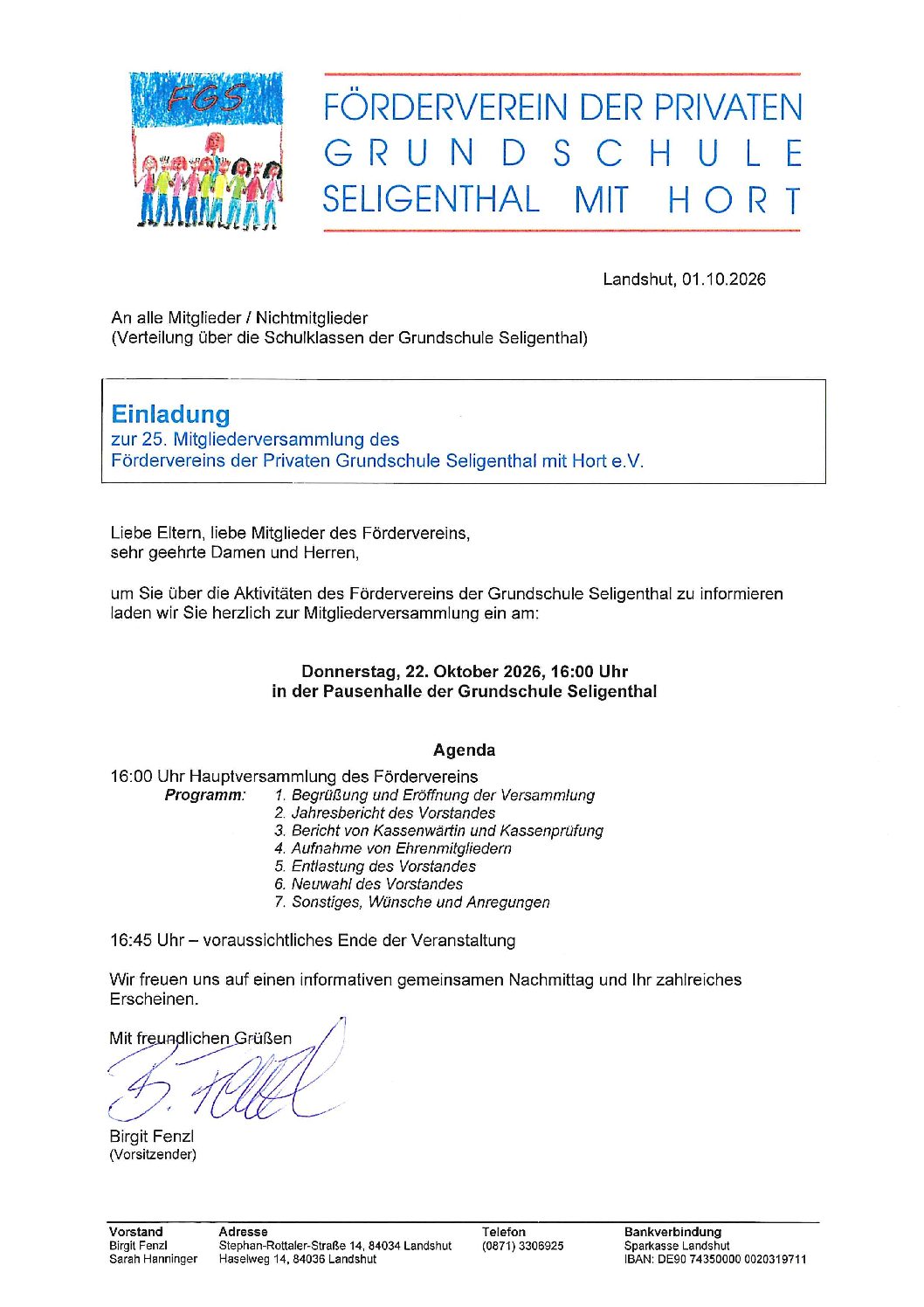 Einladung zur 25. Mitgliederversammlung